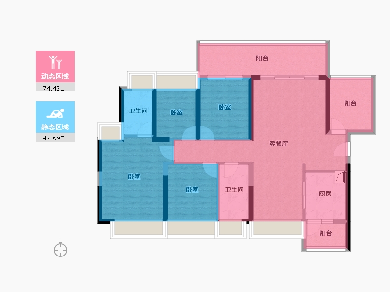 广东省-惠州市-碧桂园城央印象-108.96-户型库-动静分区