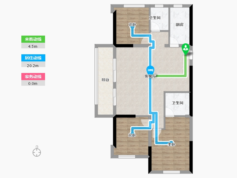 福建省-福州市-龙湖盛天兰园春江天玺-85.72-户型库-动静线