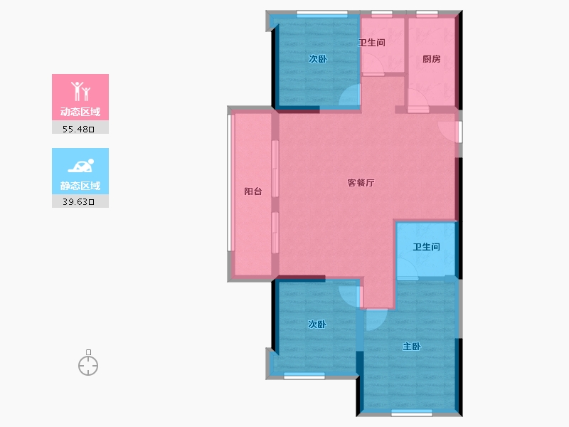 福建省-福州市-龙湖盛天兰园春江天玺-85.72-户型库-动静分区