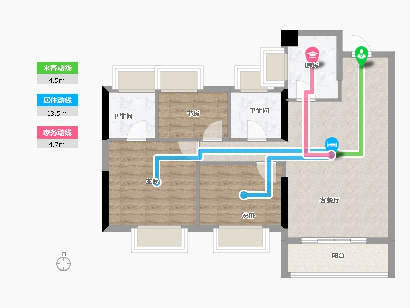 福建省-福州市-阳光城融侨榕心锦江-71.20-户型库-动静线