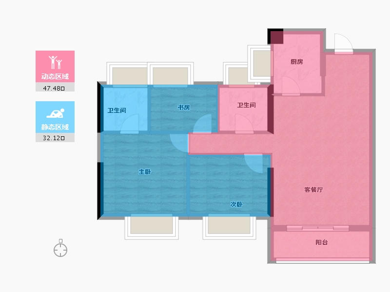 福建省-福州市-阳光城融侨榕心锦江-71.20-户型库-动静分区