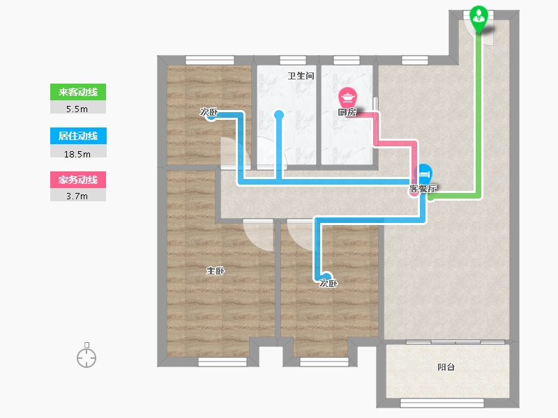 湖南省-长沙市-阳光城翡丽云邸-70.00-户型库-动静线