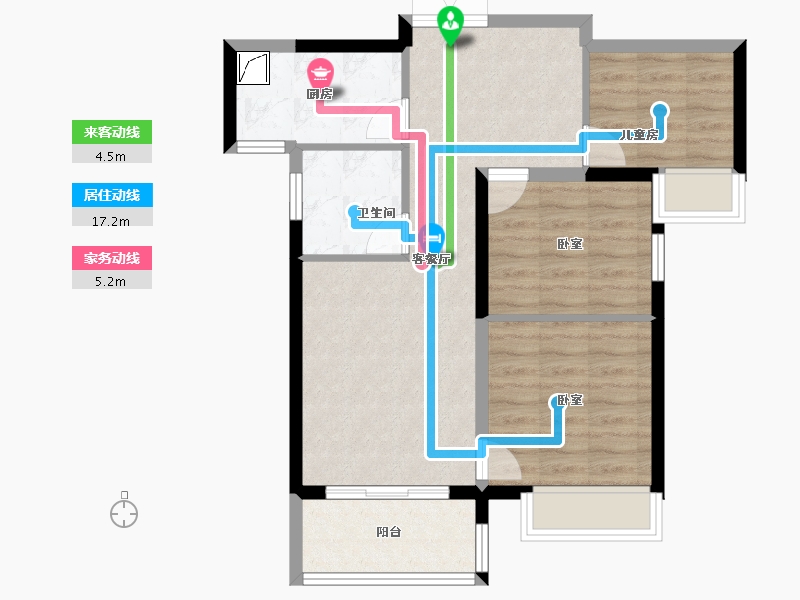 河南省-郑州市-泰宏建业国际城​-68.62-户型库-动静线