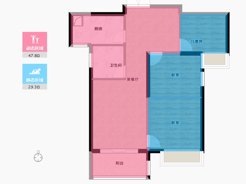 河南省-郑州市-泰宏建业国际城​-68.62-户型库-动静分区