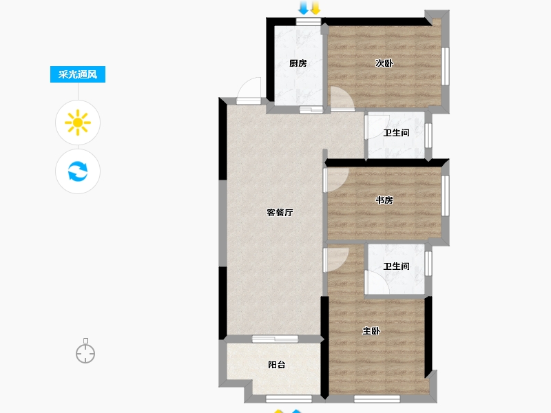 福建省-福州市-金地自在城-71.11-户型库-采光通风