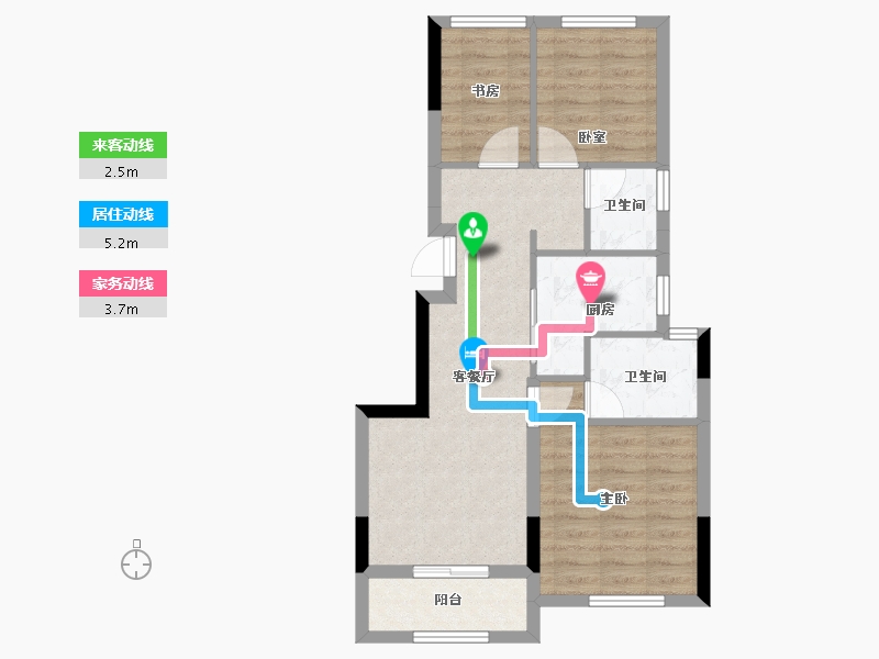 福建省-福州市-金地自在城-64.80-户型库-动静线