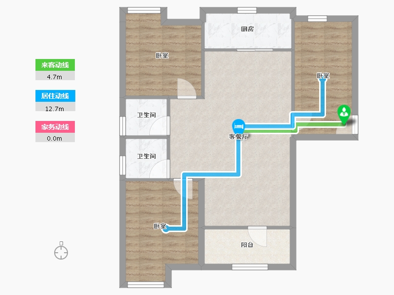 湖北省-武汉市-福星惠誉榜YOUNG小区-90.90-户型库-动静线