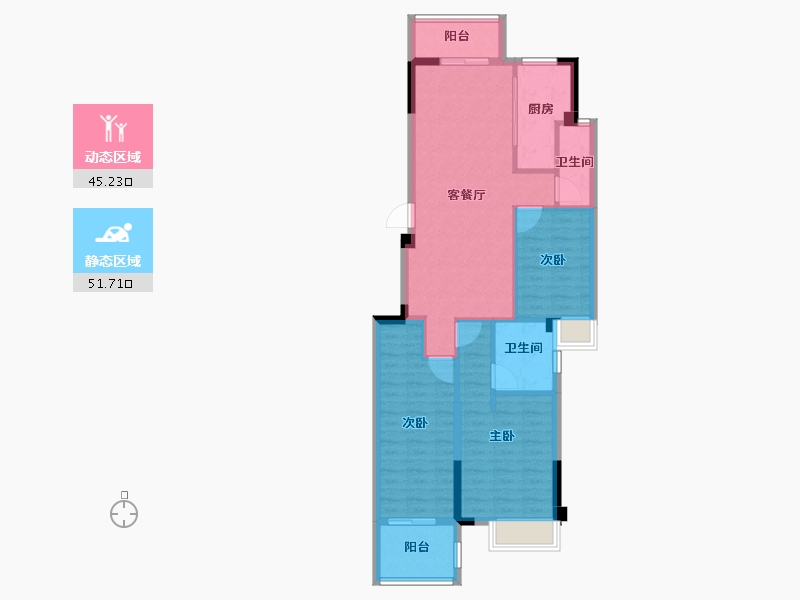 福建省-福州市-三江花语-87.04-户型库-动静分区