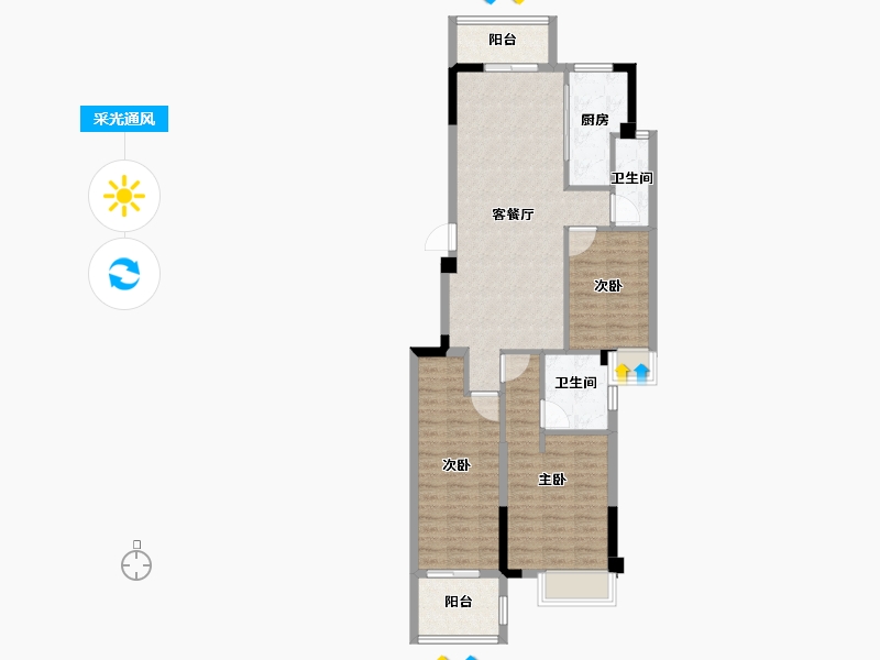 福建省-福州市-三江花语-87.04-户型库-采光通风