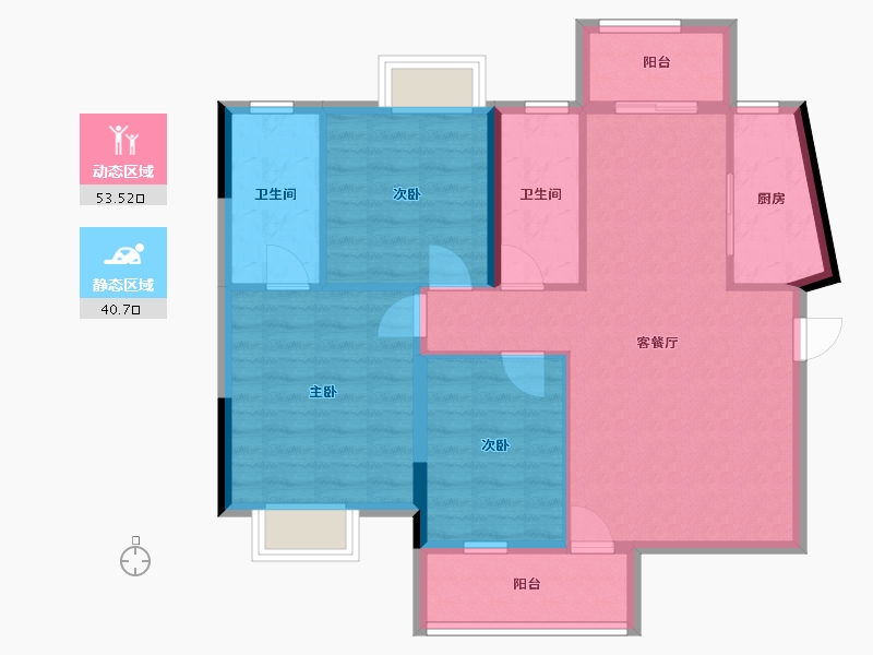 广东省-江门市-中富花园-三期-89.00-户型库-动静分区