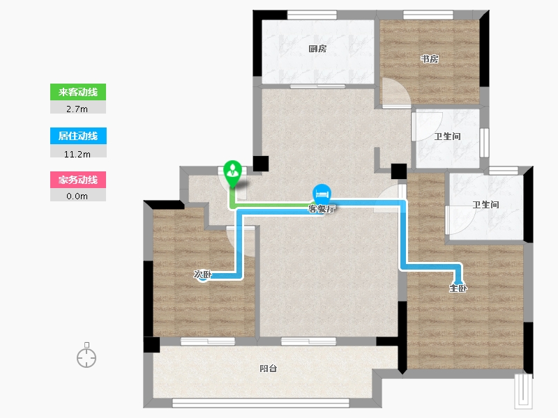 浙江省-绍兴市-中南漫悦湾-80.00-户型库-动静线