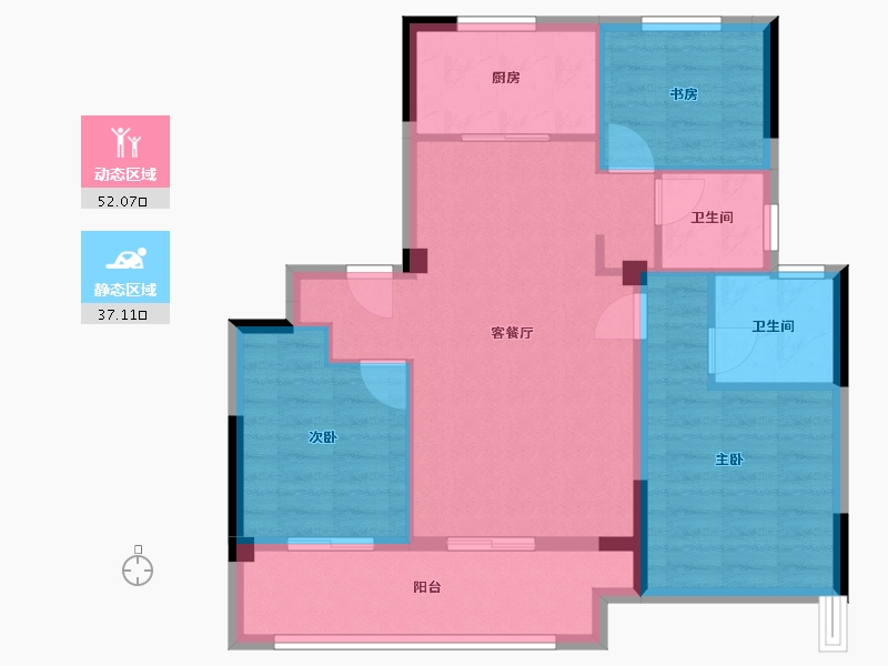 浙江省-绍兴市-中南漫悦湾-80.00-户型库-动静分区