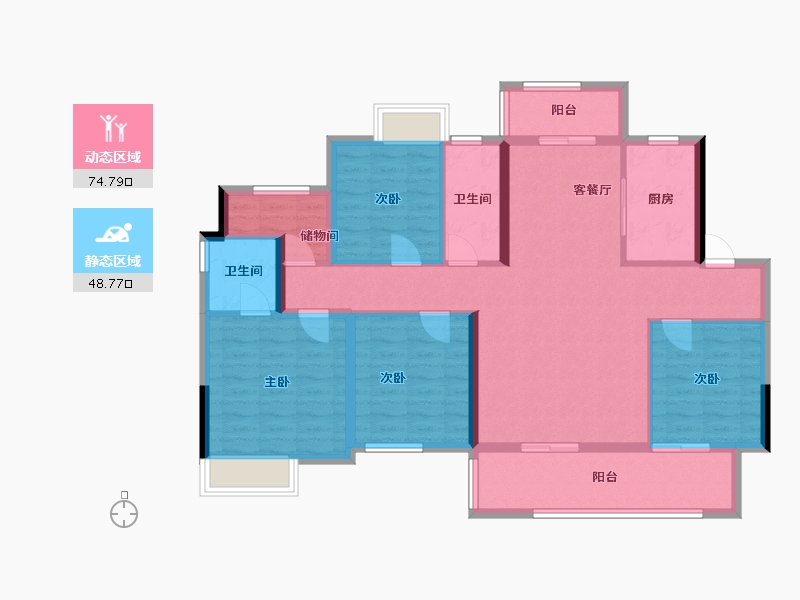 湖南省-长沙市-春晖花园-130.00-户型库-动静分区