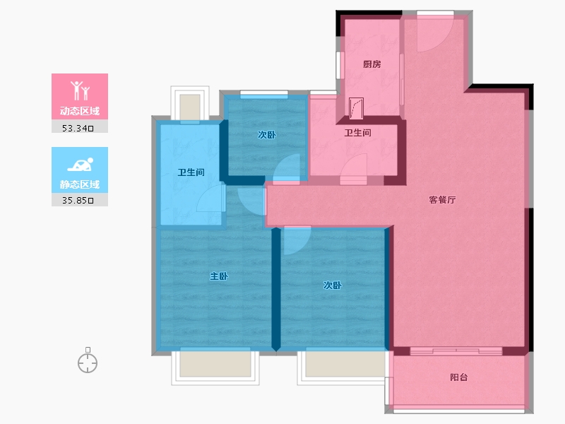 湖北省-武汉市-金科桃湖美镇-79.00-户型库-动静分区