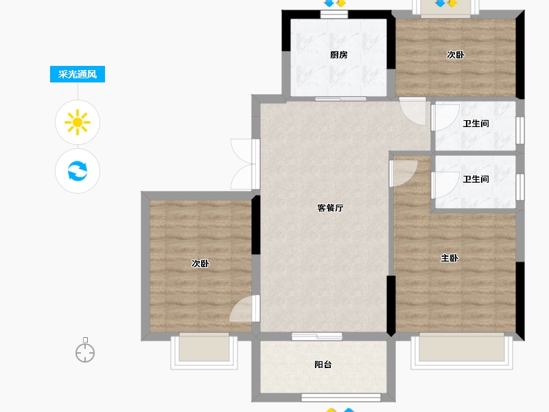 浙江省-湖州市-碧桂园印象南浔-112.00-户型库-采光通风