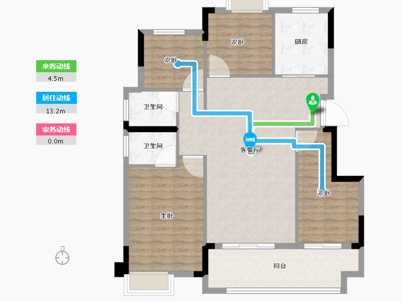 福建省-福州市-南山纵横瀛洲府-105.60-户型库-动静线