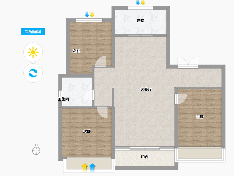 山东省-德州市-名匠华府-90.00-户型库-采光通风