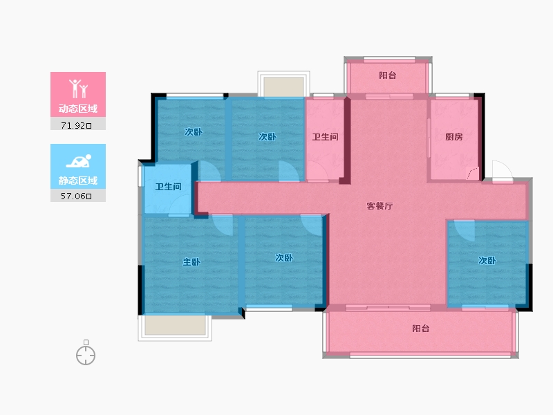 湖南省-长沙市-春晖花园-130.00-户型库-动静分区