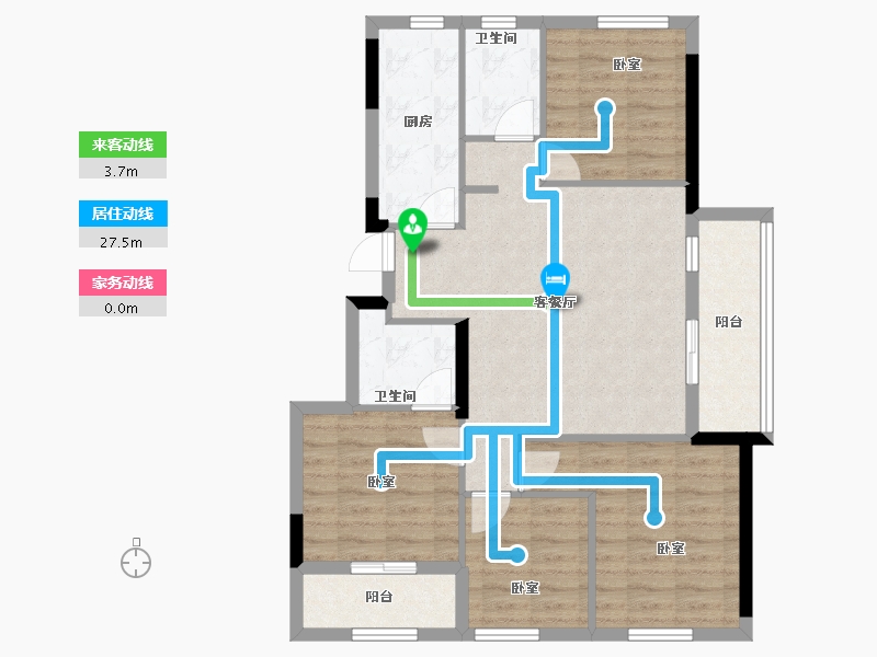 福建省-福州市-金地自在城-87.86-户型库-动静线