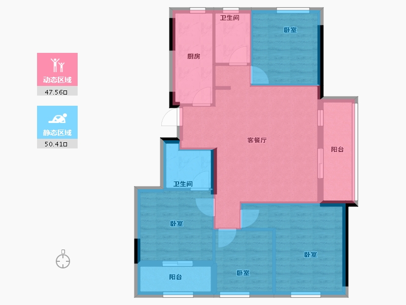 福建省-福州市-金地自在城-87.86-户型库-动静分区