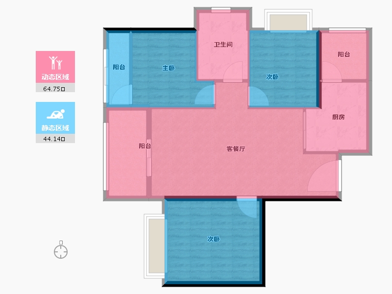 广东省-深圳市-华润笋岗中心万象华府-99.31-户型库-动静分区