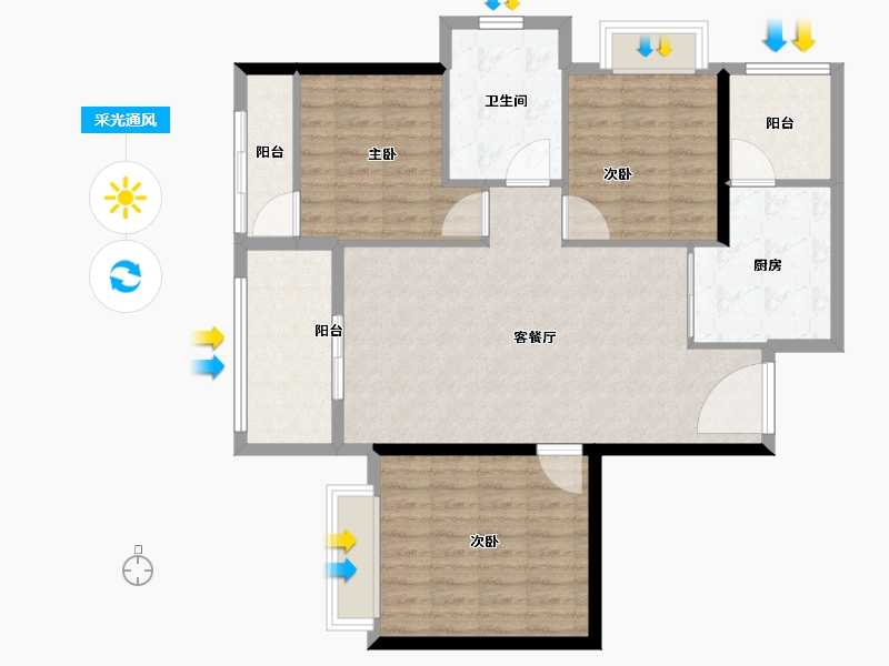 广东省-深圳市-华润笋岗中心万象华府-99.31-户型库-采光通风