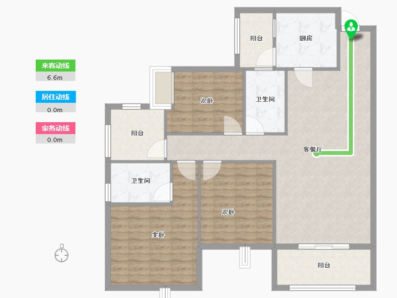 湖南省-长沙市-国欣向荣府-111.10-户型库-动静线