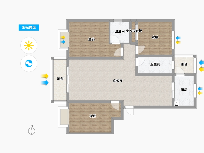 山西省-运城市-通运嘉园-127.00-户型库-采光通风