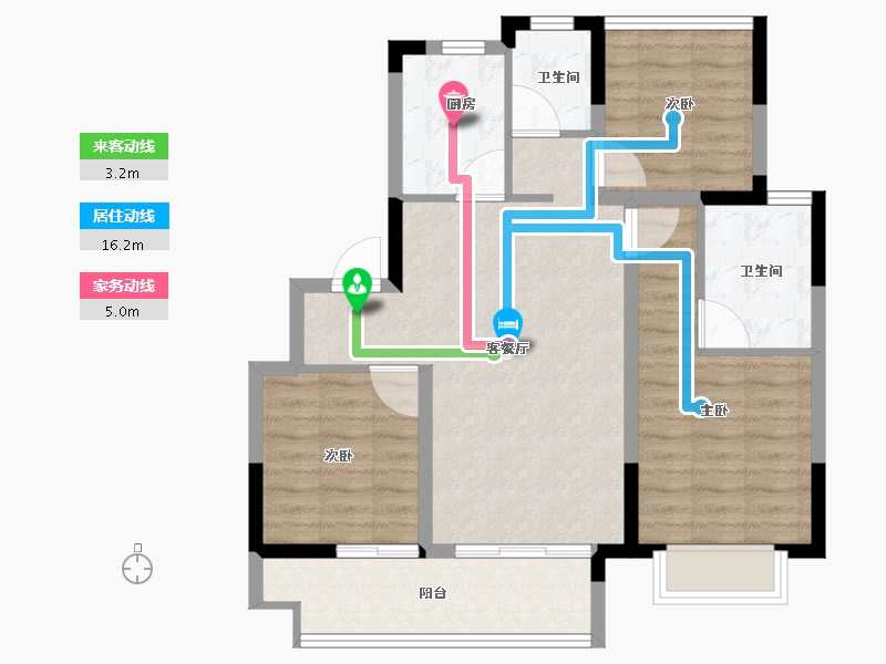 江苏省-苏州市-旭辉吴门里-80.02-户型库-动静线