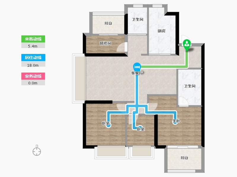 福建省-福州市-碧桂园麓府-90.01-户型库-动静线