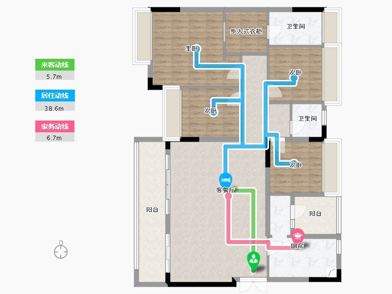 重庆-重庆市-滨江新城-139.00-户型库-动静线