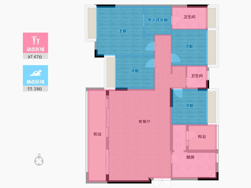 重庆-重庆市-滨江新城-139.00-户型库-动静分区