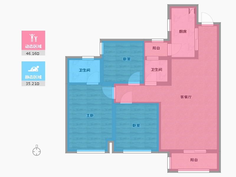 四川省-眉山市-万景进园汇-85.00-户型库-动静分区