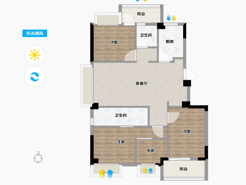 福建省-福州市-三江花语-94.48-户型库-采光通风