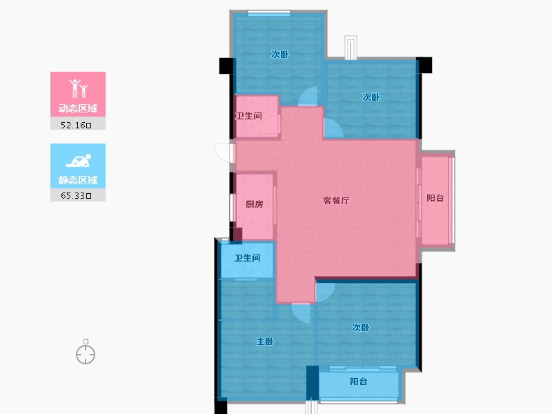 福建省-福州市-三盛国际海岸-106.59-户型库-动静分区