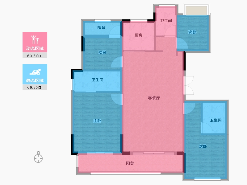 福建省-福州市-绿城海棠映月-126.40-户型库-动静分区