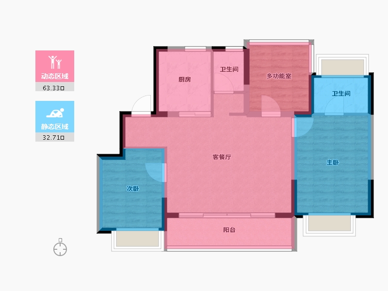 江苏省-苏州市-新天地熙照华庭​-86.42-户型库-动静分区