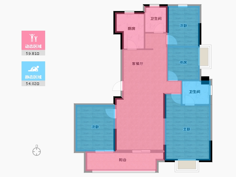 福建省-福州市-望海潮-102.40-户型库-动静分区