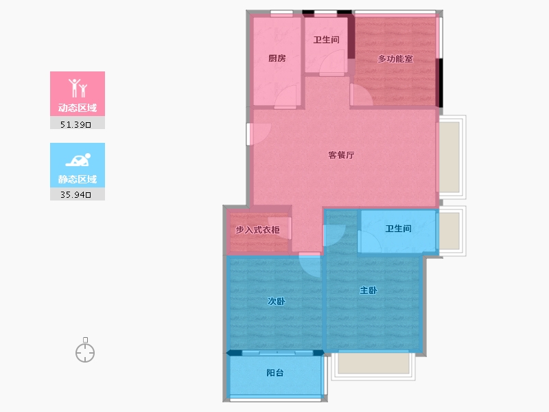 江苏省-苏州市-新天地熙照华庭-78.63-户型库-动静分区