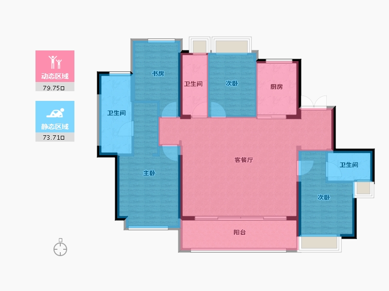 福建省-福州市-绿城美的桂语映月-140.00-户型库-动静分区