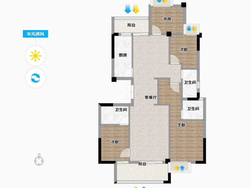 福建省-福州市-三江花语-112.08-户型库-采光通风