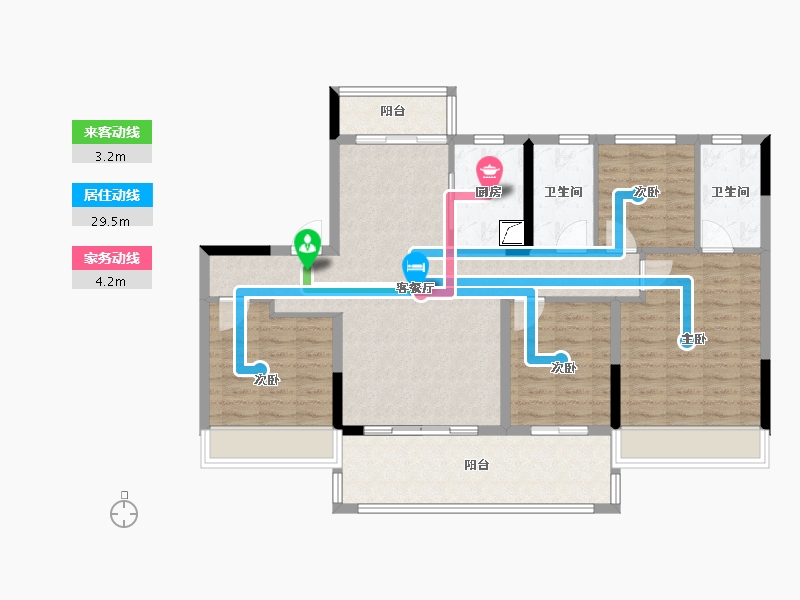 河南省-郑州市-敏捷·锦绣源筑-104.34-户型库-动静线