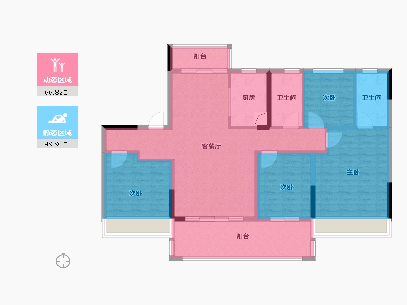 河南省-郑州市-敏捷·锦绣源筑-104.34-户型库-动静分区