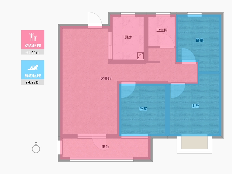 山东省-青岛市-西海岸·创新科技城-67.00-户型库-动静分区