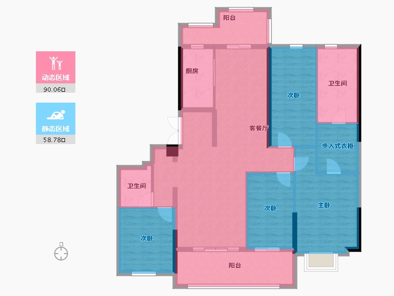 江苏省-南京市-金辉金茂鼓楼金茂府-134.14-户型库-动静分区