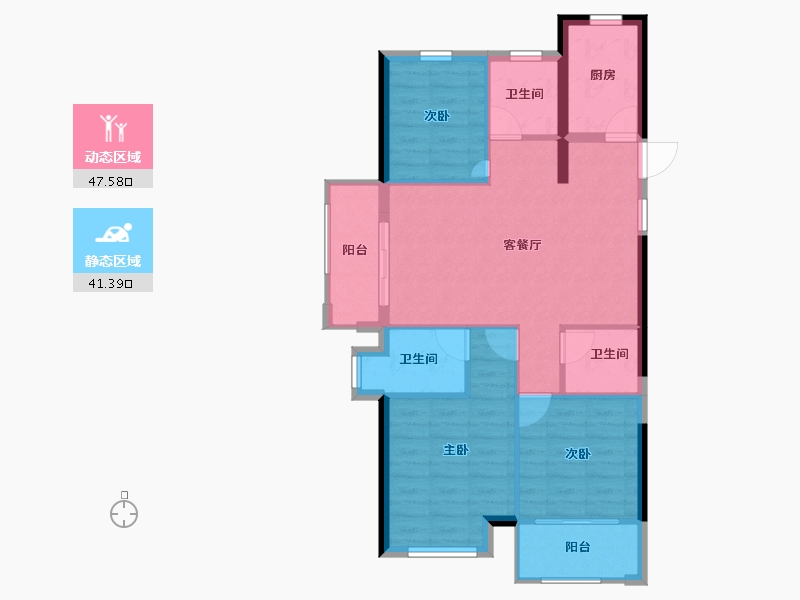 福建省-福州市-榕发翰林壹号-80.35-户型库-动静分区