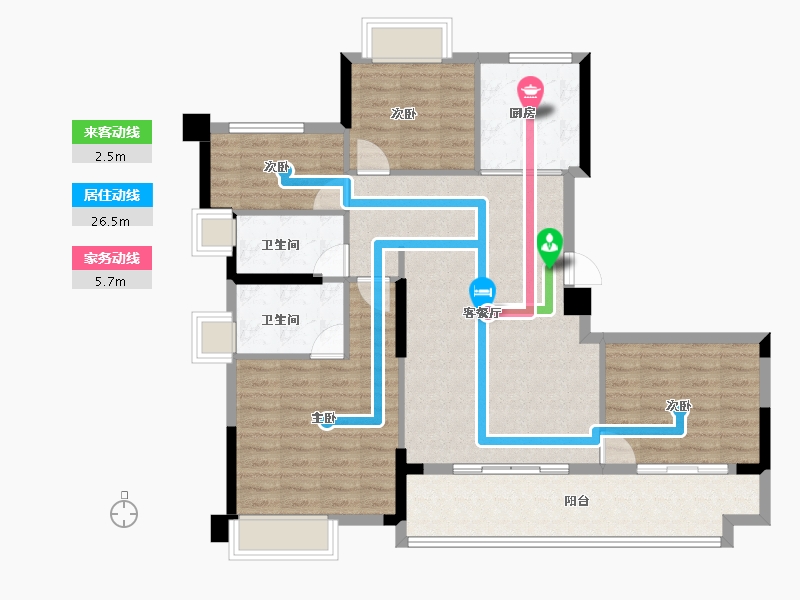 福建省-福州市-南山纵横瀛洲府-103.05-户型库-动静线