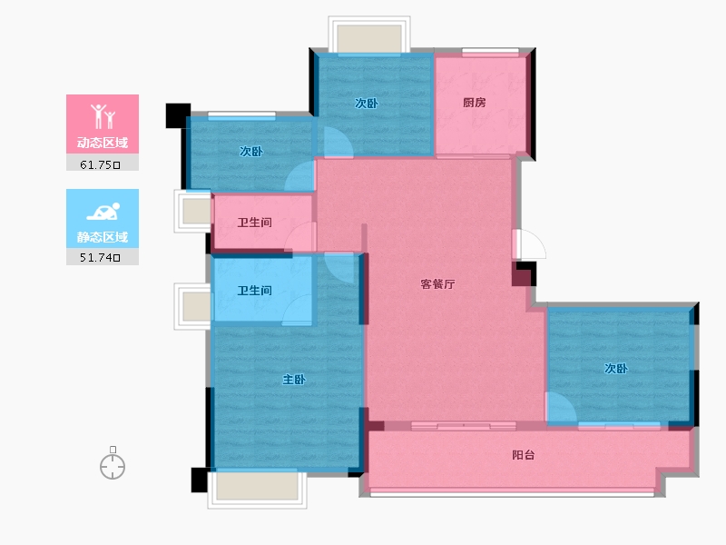 福建省-福州市-南山纵横瀛洲府-103.05-户型库-动静分区