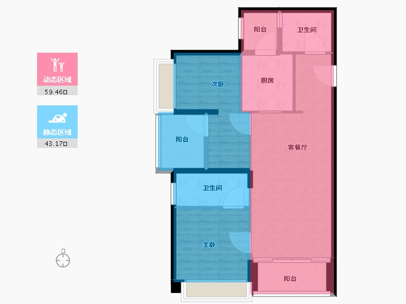 广东省-深圳市-笋岗中心万象华府-91.99-户型库-动静分区