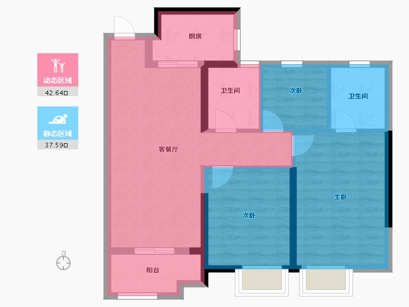 福建省-福州市-望海潮-71.20-户型库-动静分区